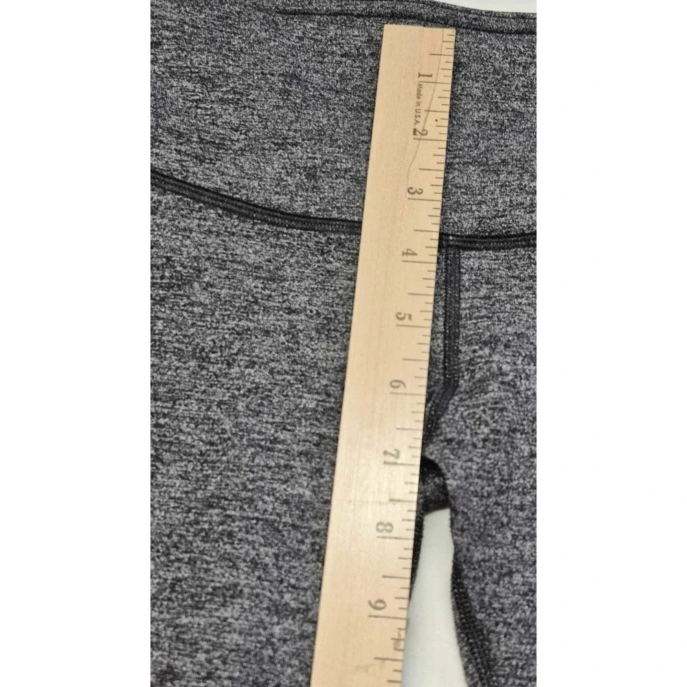 Lululemon Women black Heather Skinny Leg Pull-On Ankle Leggings Sz 4 yoga pants‎